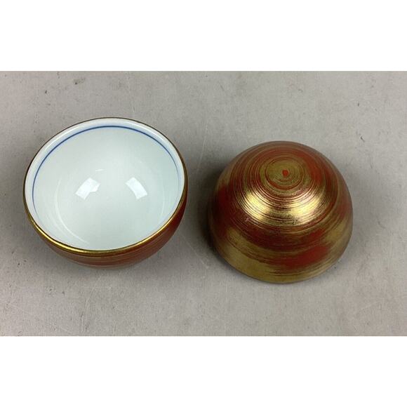 Vintage Oriental Porcelain Egg Cup With Lid - 3.25”H - Picture 1 of 7